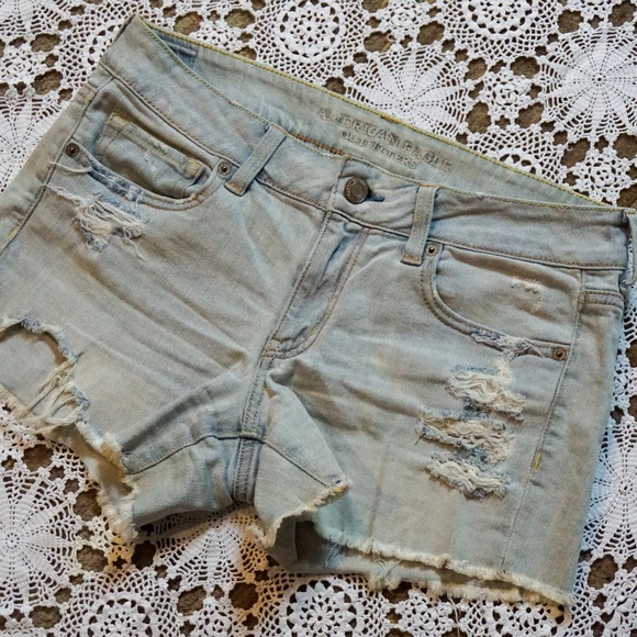 American Eagle Stretch Midi-Rise Denim Shorts - Picture 1 of 5